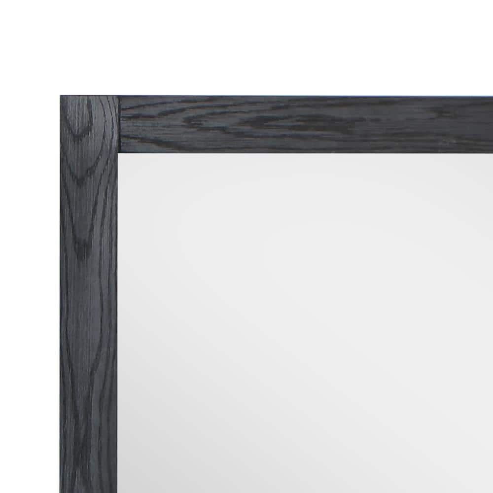 Ivy 48" Rectangular Dark Wood Bathroom Wall Mirror