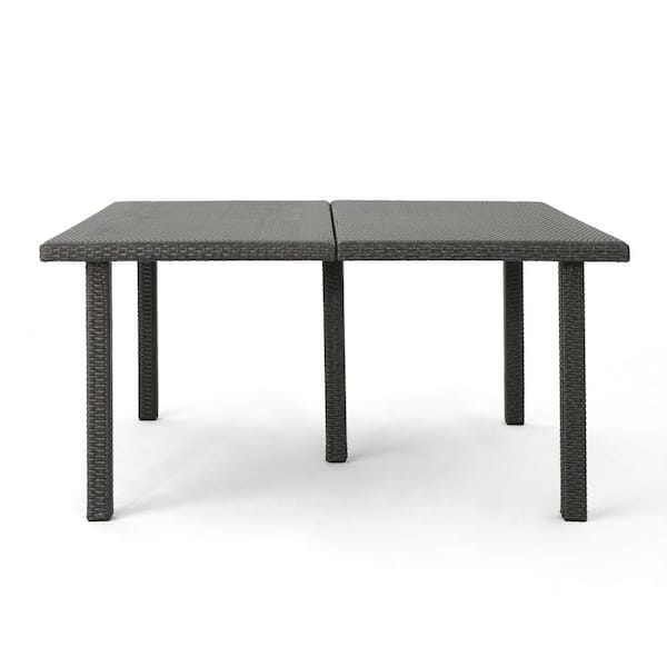 Unbranded Grey PE Rattan Wicker Square Outdoor Dining Table
