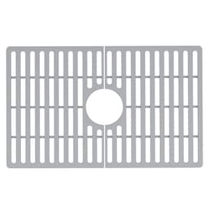 23.75 in. x 14.875 in. Silicone Bottom Grid for 27 in. Single Bowl Kitchen Sink in Gray