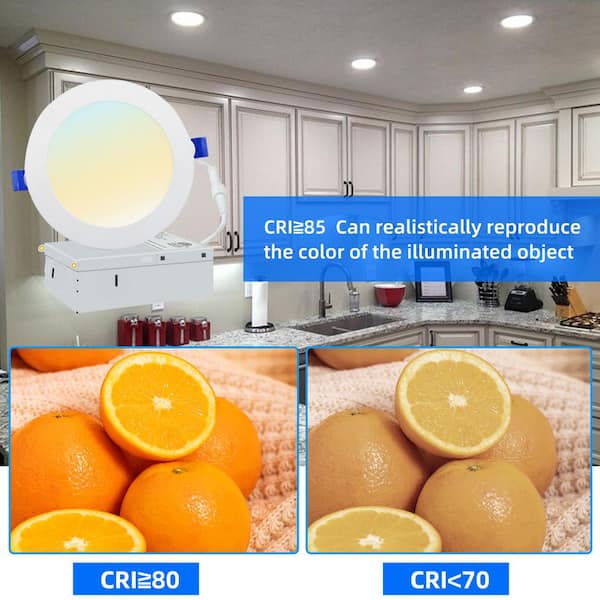 Honbei 12-Pack 6 in. 12-Watt 5CCT Ultra-Thin Indoor LED Flush