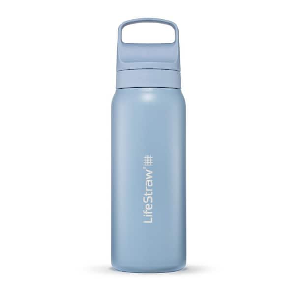 LIFESTRAW Go Series 24 oz. Stainless Steel Water Bottle with Filter, Icelandic Blue