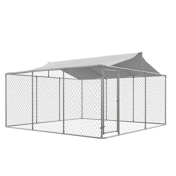 Amucolo 13.1 ft. W x 13.1 ft. D x 7.6 ft. H Silver Galvanized Outdoor ...