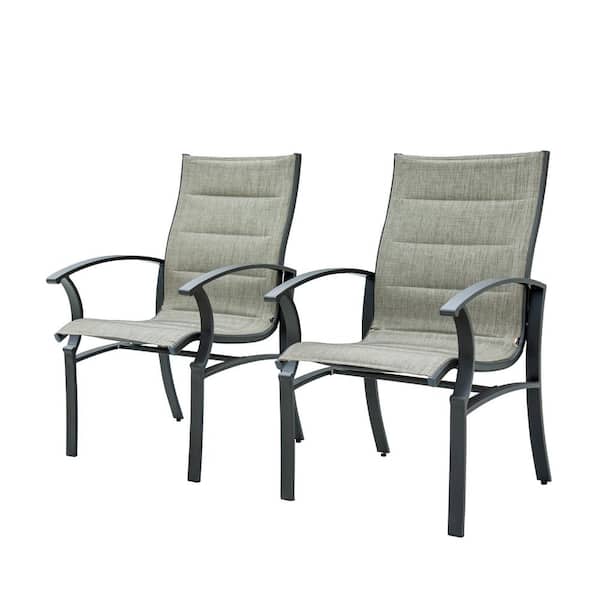 ToolCat Black Armchair Textilene Mesh Fabric Outdoor Dining Chair for ...
