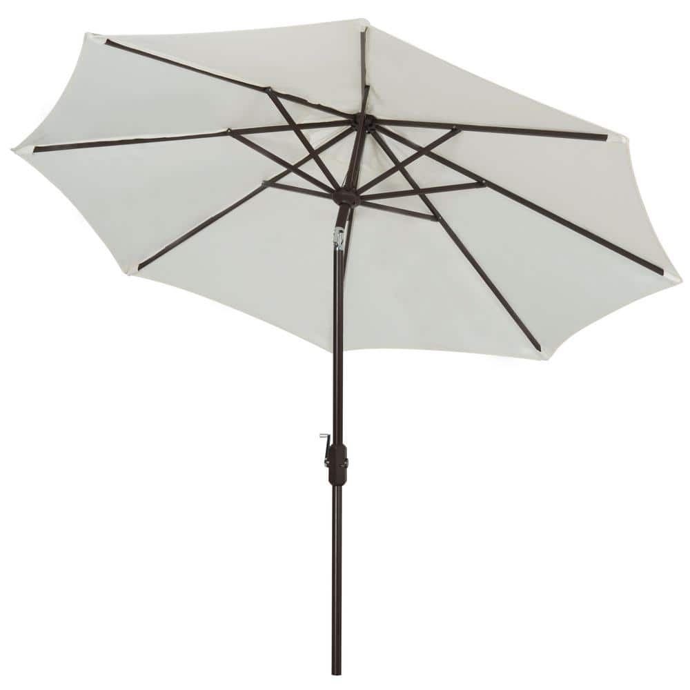 Ivory Sun Resistant 9 Ft Octagon Outdoor Umbrella with Hand-Crank Lift