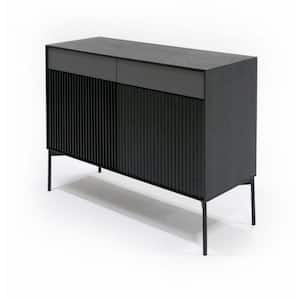 Black Wood 43 in. Buffet with 2 Cabinet