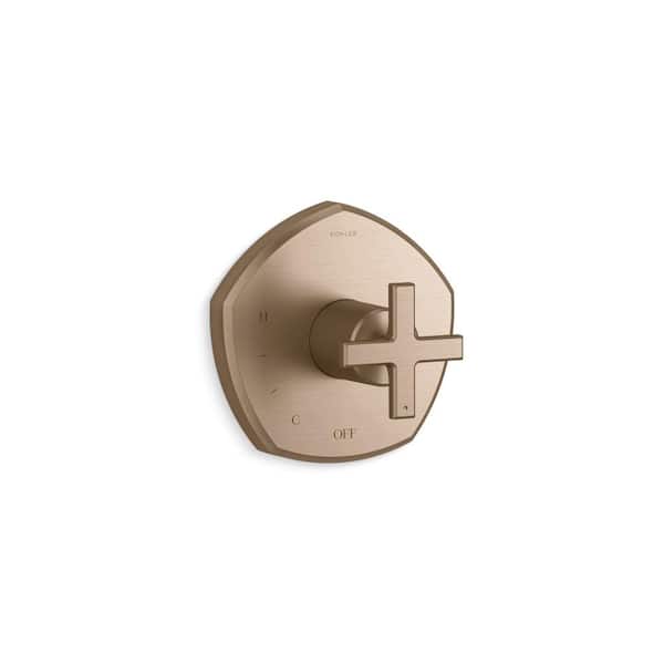 KOHLER Occasion Rite-Temp Valve Trim With Cross Handle in Vibrant Brushed Bronze