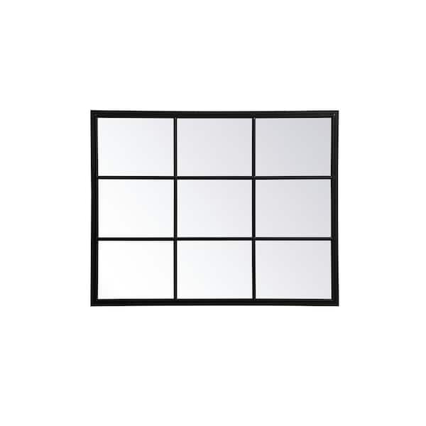 Unbranded Medium Rectangle Black Contemporary Mirror (40 in. H x 31.5 in. W)