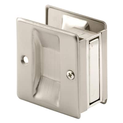 Satin Nickel Prime-Line Products N 7239 Pocket Door Privacy Lock with Pull