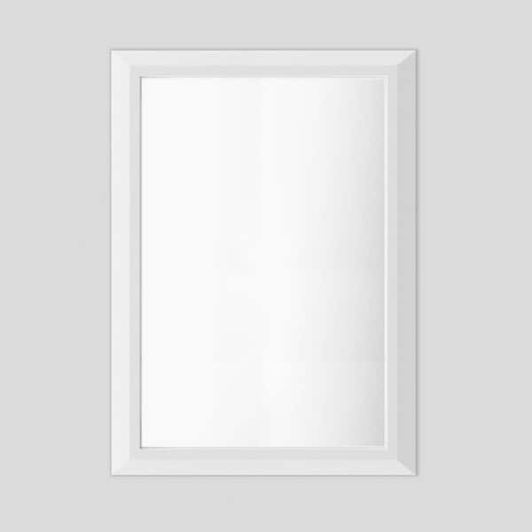 Apmir 20 in. W x 28 in. H Rectangular Aluminum Alloy Framed and Tempered Glass Wall Bathroom Vanity Mirror in Matte White