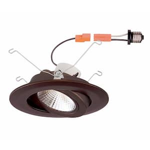6 in. 4000K Remodel Directional Gimbal Bronze Integrated LED Recessed Trim
