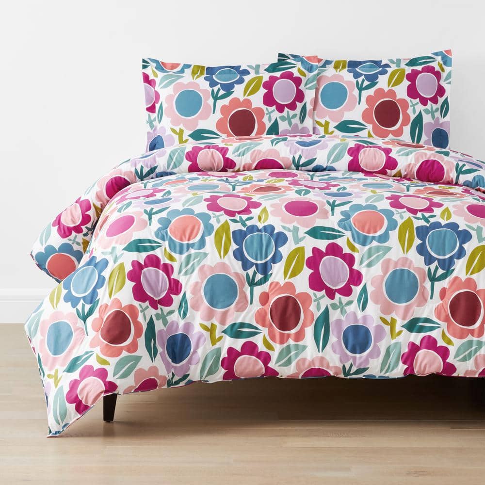 Company Kids Joyful Flower White Multi Full/Queen Organic Cotton Percale Comforter Set price history on PriceWatchPro