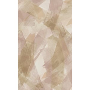 Blush Coral Bold Sweeping Brushstrokes Print Non Woven Non-Pasted Textured Wallpaper 57 Sq. Ft.