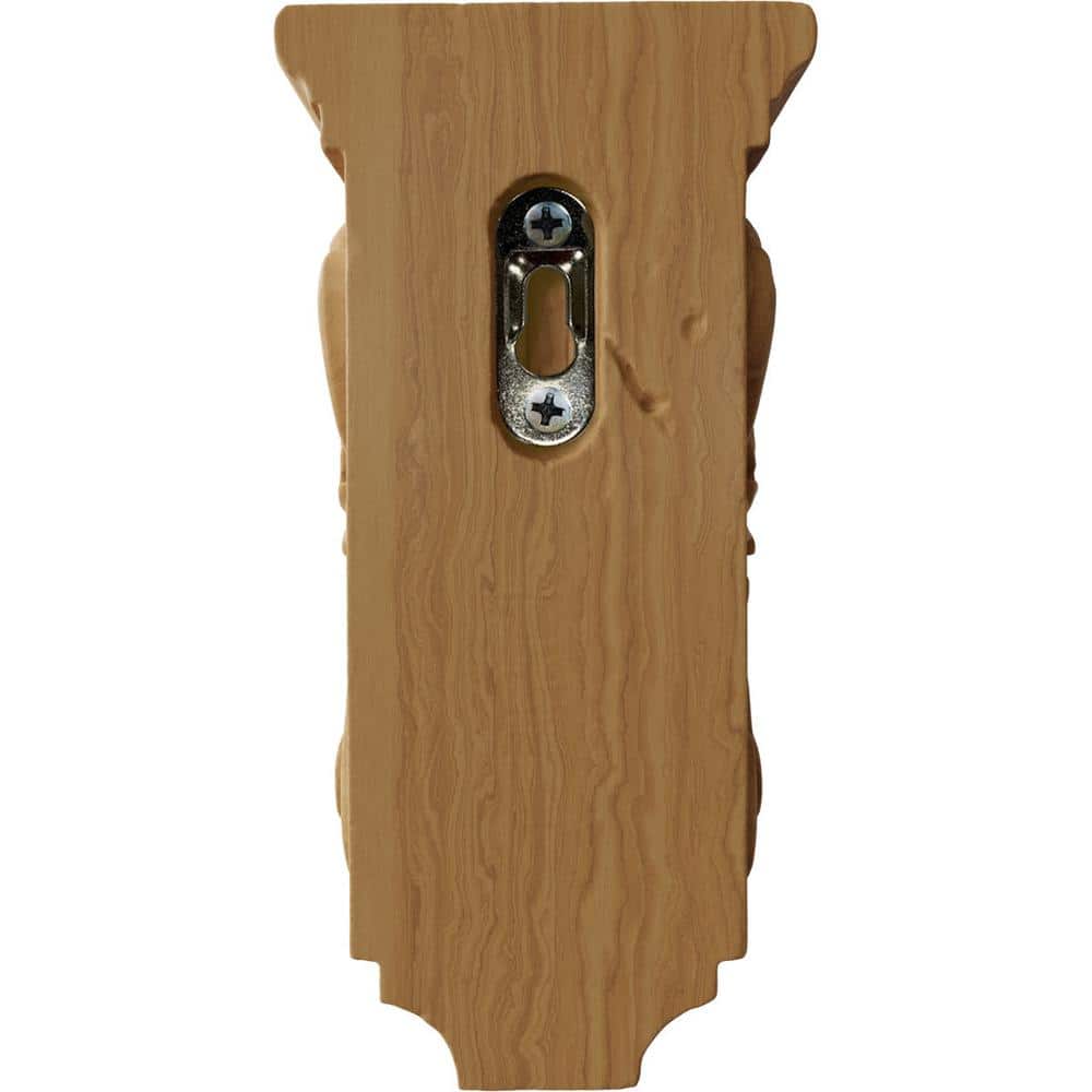 Small Hand-Carved Acanthus Wood Corbel in Natural Finish