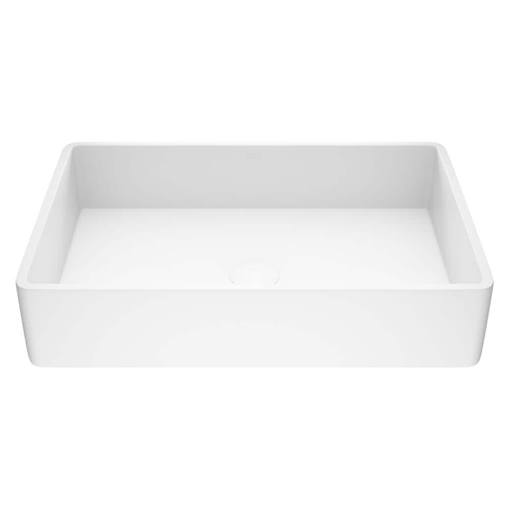 Magnolia 21" Matte White Rectangular Acrylic Vessel Sink