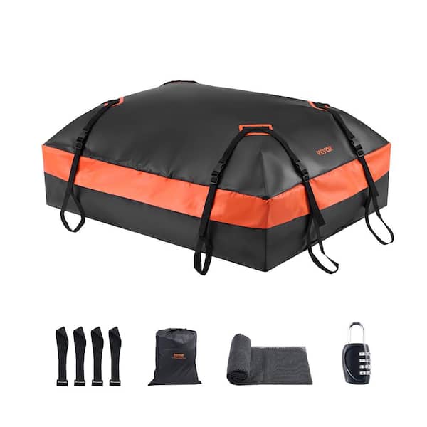Car Rooftop Cargo Carrier Bag, 15 cu. ft. Car Roof Cargo Carrier, 100% Waterproof Heavy Duty PVC Roof Luggage Bag