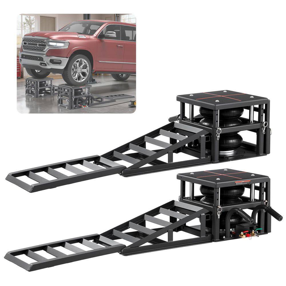 Air Portable Car Lifts 2PCS, 11023 lbs. /5 T Capacity, 12.6 in. Max Height, Pneumatic Ramp Jacks with Airbags price history on PriceWatchPro