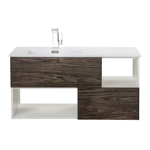 Sangallo Gloss 42 in. W x 18 in. D x 21 in. H Bathroom Vanity Side Cabinet in Tete-a-tete with White Acrylic Top