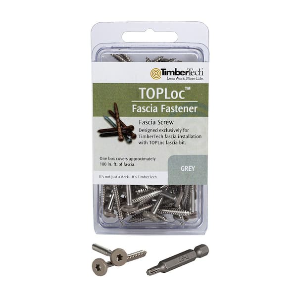 TOPLoc Composite Deck Screw for Fascia Gray 80 LF (100 1-3/4 in. #8 Torx Wafer Head Screws, 1-Bit)