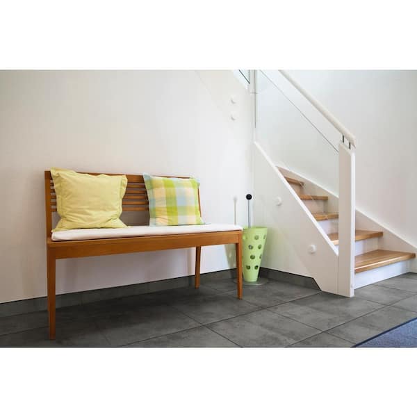 Trevi Gray Bullnose 3 in. x 18 in. Polished Porcelain Wall Tile  (10 linear ft./Case)