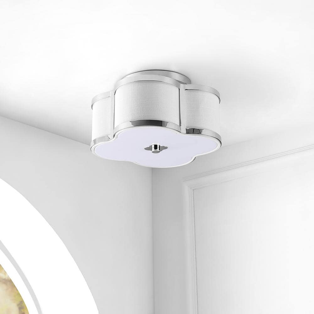 Modern Chrome Glass LED Flush Mount Chandelier, 13"