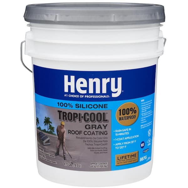 Henry 887G Tropi-Cool Gray 100% Silicone Reflective Roof Coating 4.75 gal.