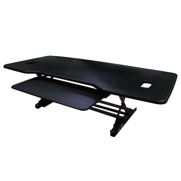 Unbranded 47 in. Large, Black Height Adjustable Standing Desk Riser with Sliding Keyboard Tray