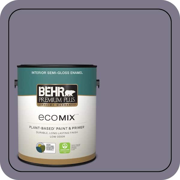 1 gal. #N560-5 Solitaire Semi-Gloss Enamel EcoMix Plant-Based Interior Paint & Primer