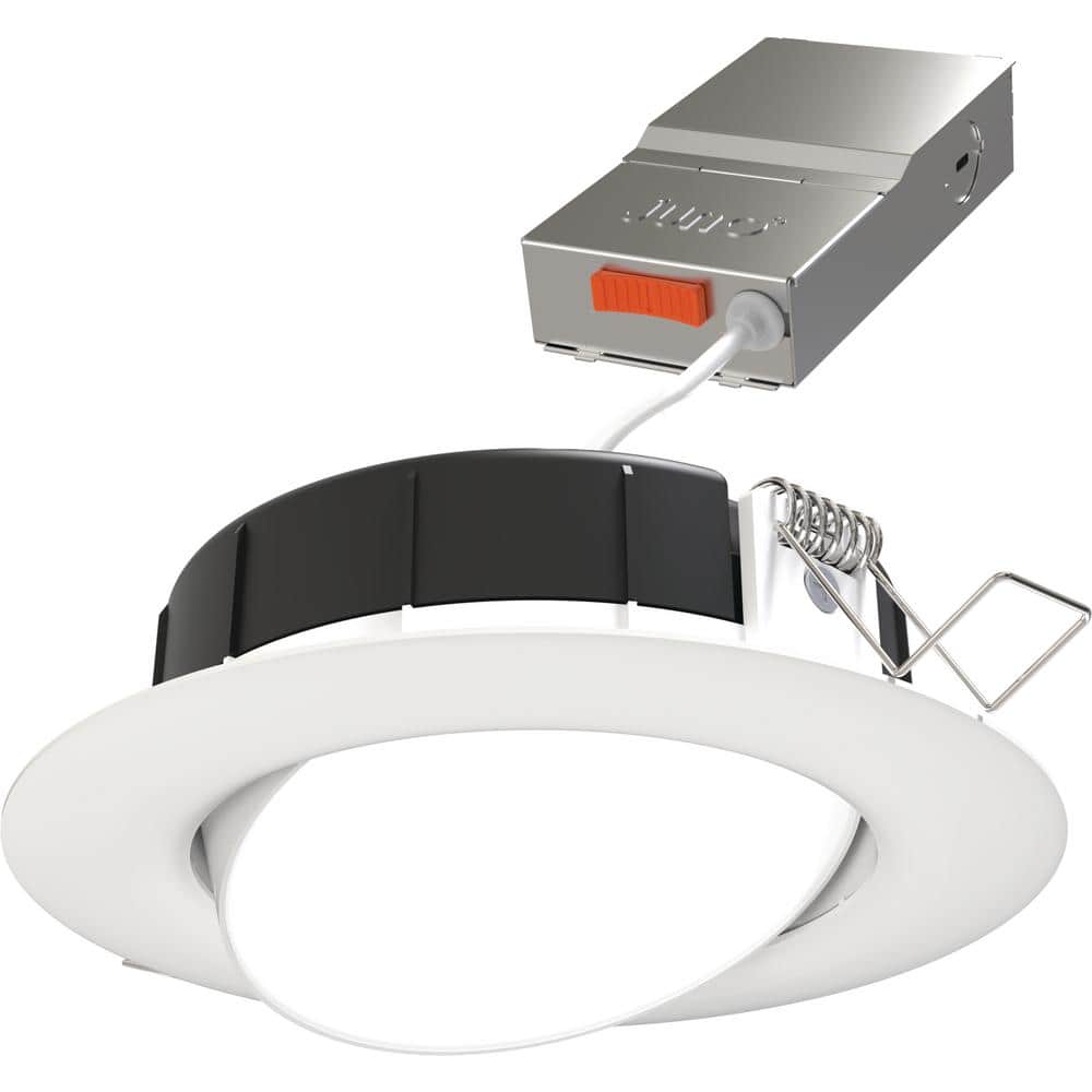 4-Inch Adjustable White LED Recessed Downlight with Trim