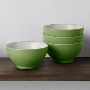 Colorwave Apple 5.75 in., 20 fl. oz. (Green) Stoneware Rice Bowls, (Set of 4)