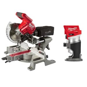 M18 FUEL 18V Lithium-Ion Brushless 7-1/4 in. Cordless Dual Bevel Sliding Compound Miter Saw with Compact Router