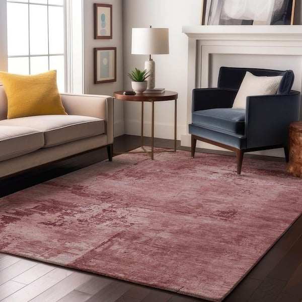 Mayfield Premium Machine Washable Abstract AMF1062 Blush 9 ft. x 12 ft. Area Rug
