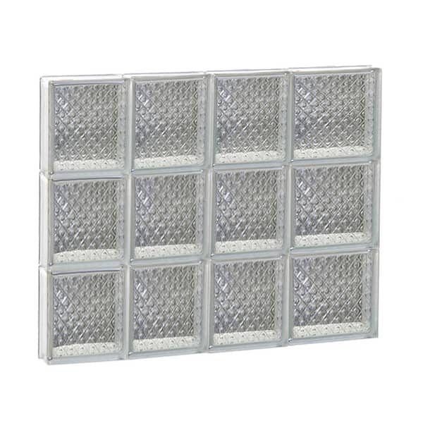 Clearly Secure 25 in. x 23.25 in. x 3.125 in. Frameless Non-Vented Diamond Pattern Glass Block Window