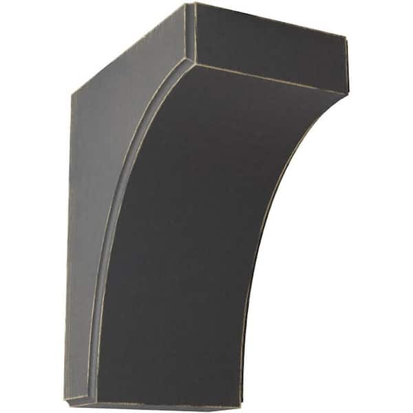 Ekena Millwork 5-1/4 in. x 10 in. x 8 in. Black Clarksville Wood Vintage Decor Bracket