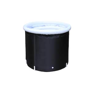 1-Person 0-Jet Round Inflatable Cold Plunge Tub with Insulated Cover