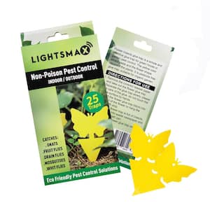 Yellow Sticky Bug Traps for White Flies Mosquitos Fungus Gnats (25-Pack)