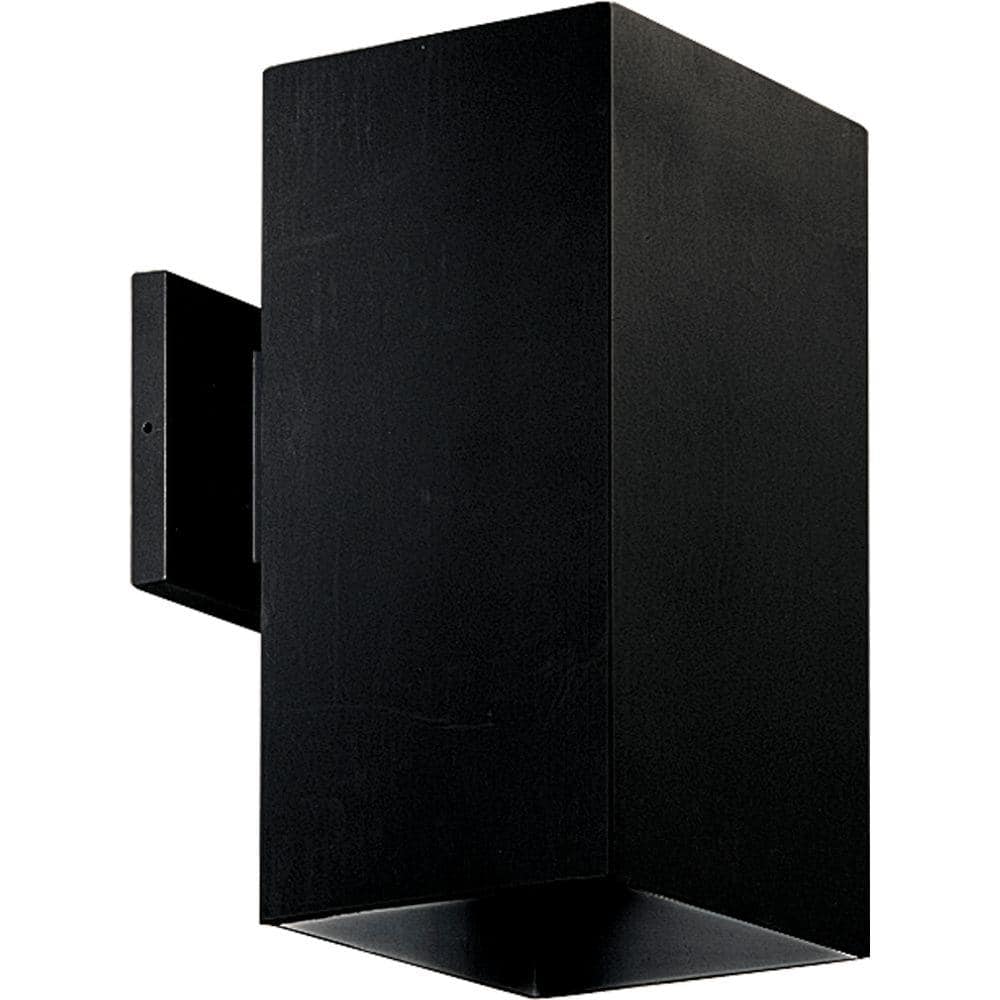 Progress Lighting Square Collection 6" Matte Black Aluminum Outdoor Wall Lantern Light