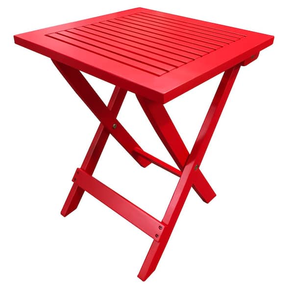 Leigh Country Red Wood Folding Outdoor Side Table