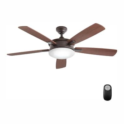 Daylesford 52 in. LED Indoor Oil Rubbed Bronze Ceiling Fan with Light Kit and Remote Control