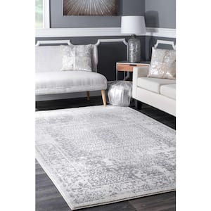 Magee Medallion Gray 7 ft. x 9 ft. Area Rug