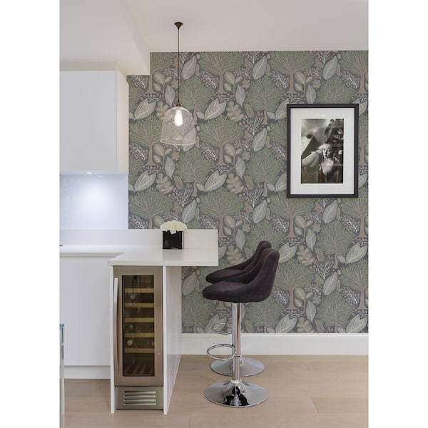 Kiah Grey Forest Matte Non-Pasted Non-Woven Wallpaper Sample