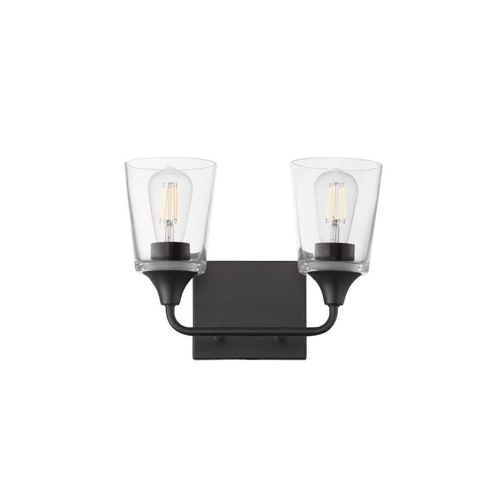 Hudson 13 in. 2 Light Black Vanity Light price history on PriceWatchPro