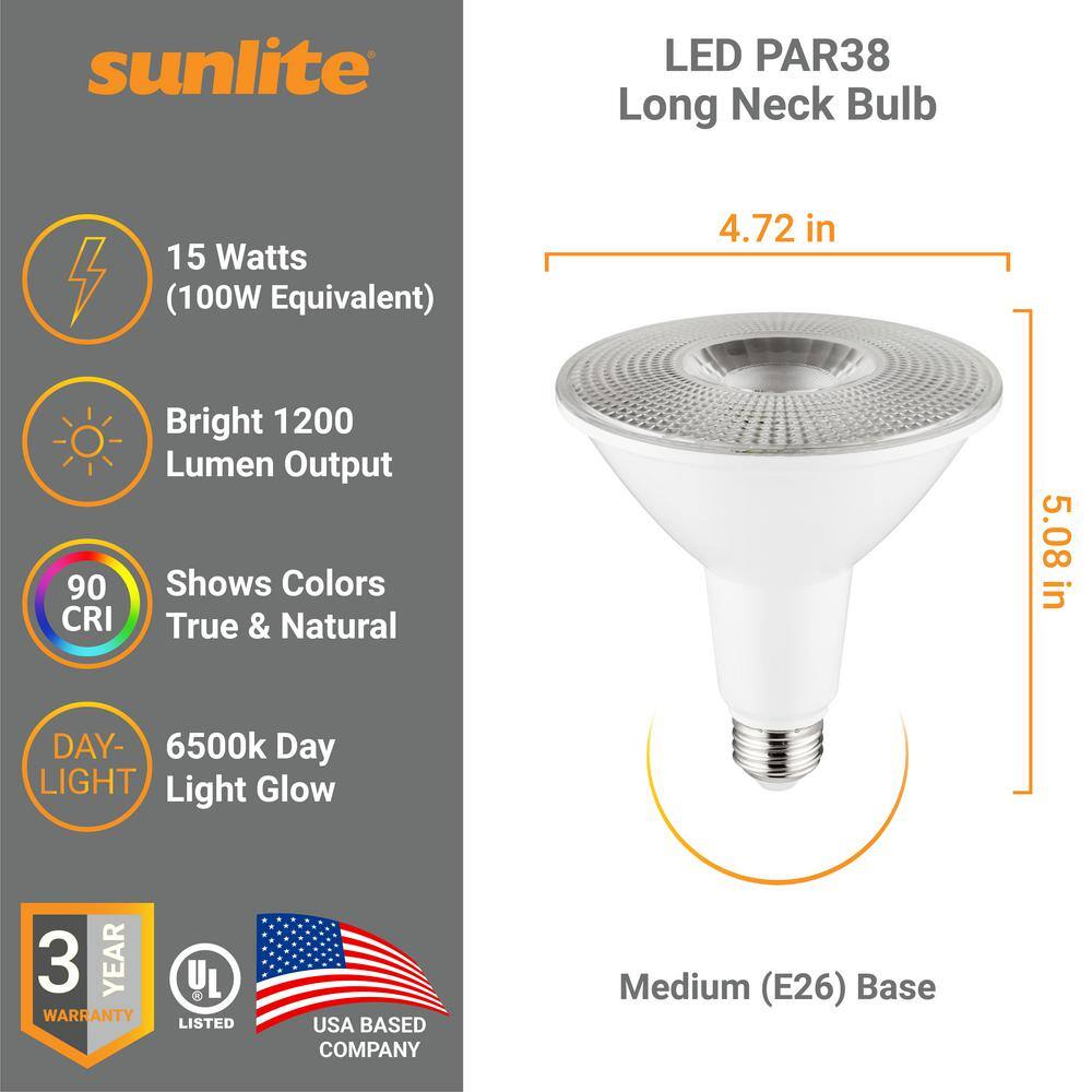 White Dimmable LED PAR38 Flood Light Bulbs, 6-Pack