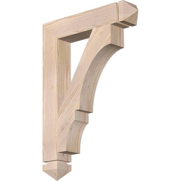 Ekena Millwork 3.5 in. x 28 in. x 20 in. Douglas Fir Balboa Arts and Crafts Smooth Bracket