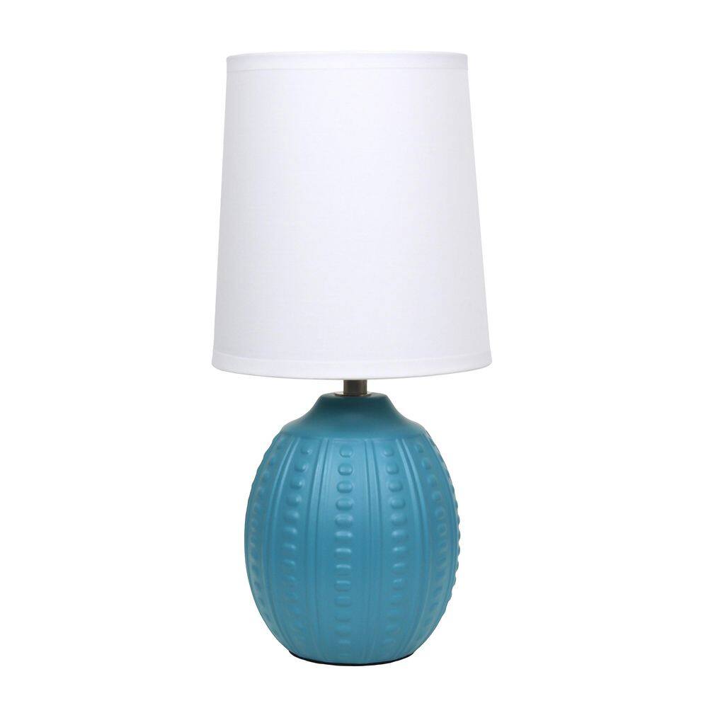 12.5 Textured Oval Table Lamp, Teal Base with White Shade for Stylish Spaces price history on PriceWatchPro