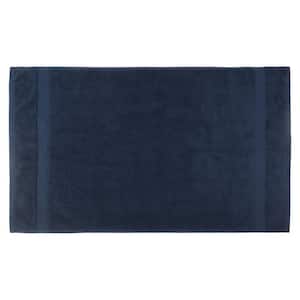 A1 Home Collections Feather Touch Quick Dry Insignia Blue 20 in. x 33 in. Solid 100% Organic Cotton Bath Mat 700 GSM