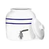 Porcelain Ceramic B.P.A. and Lead Free Crock Water Dispenser, Stainless Steel Faucet with Included Lid