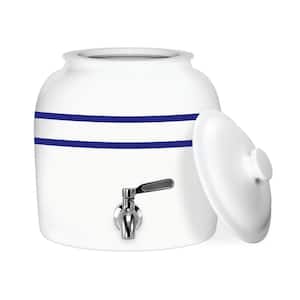 Porcelain Ceramic B.P.A. and Lead Free Crock Water Dispenser, Stainless Steel Faucet with Included Lid