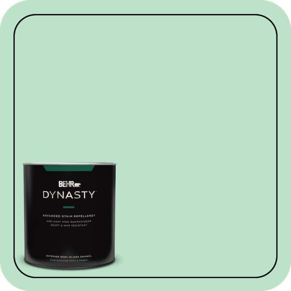 BEHR DYNASTY 1 qt. #P410-2 Spearmints Semi-Gloss Enamel Interior Stain-Blocking Paint & Primer