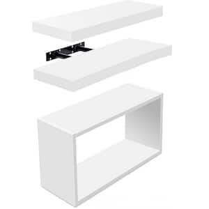 17 in. W x 5.7 in. D Floating Shelves (Set of 3) Over Toilet Decorative Wall Shelf White