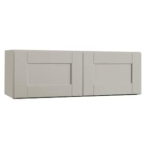 Shaker Assembled 36x12x12 in. Wall Bridge Kitchen Cabinet in Dove Gray